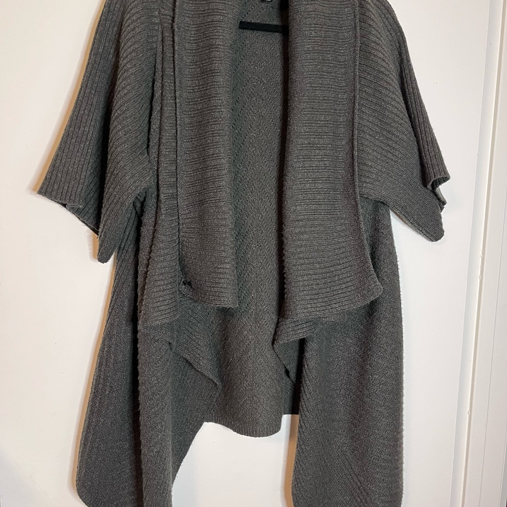 Simply Vera Vera Wang Dark Gray Asymmetrical Cardigan Sweater